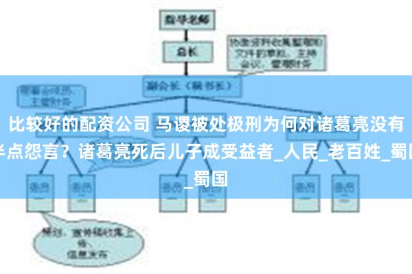比较好的配资公司 马谡被处极刑为何对诸葛亮没有半点怨言？诸葛亮死后儿子成受益者_人民_老百姓_蜀国