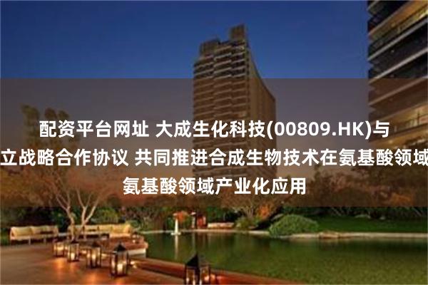 配资平台网址 大成生化科技(00809.HK)与合肥和晨订立战略合作协议 共同推进合成生物技术在氨基酸领域产业化应用